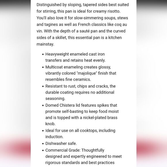 Staub 5QT Enameled Cast Iron French Oven- White - Picture 3 of 9